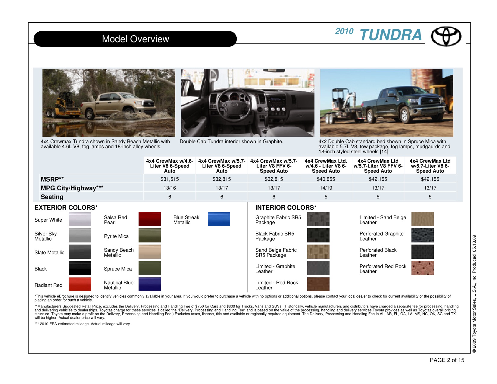 2010 Toyota Tundra CM 4x4 Brochure Page 6